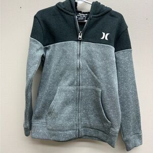 Hurley Kids' Charcoal and Light Gray Zip-Up Hoodie